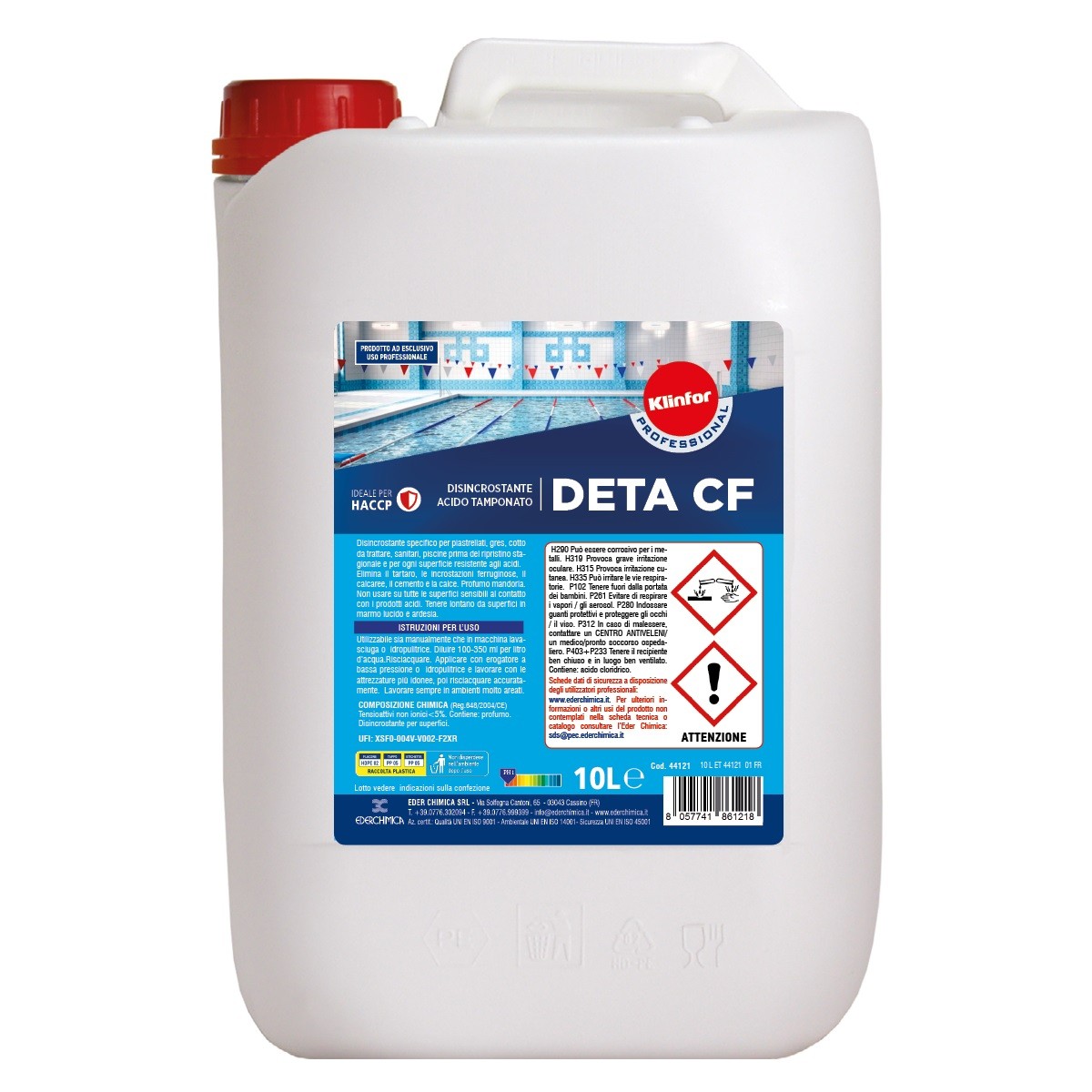 Ácido Tamponado Deta CF 10 KG Para Pisos Y Piscinas - Klinfor - Desincrustante