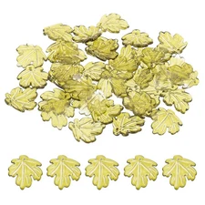 100Pcs Crystal Maple Leaf Beads Translucent Czech Glass Beads, Jade Green