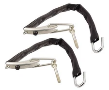 1953-72 F-100 FlareSide Truck; Tailgate Chains; Zinc/Black Rubber