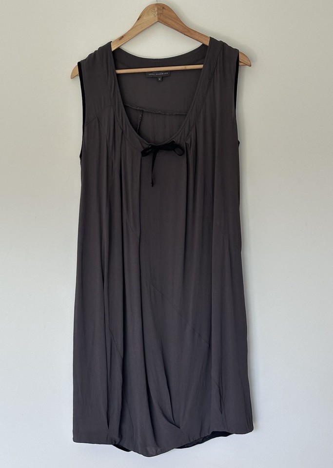 Anna Hoffmann Scoop Neck Sleeveless Gathered Hem Designer Shift Dress Size 12