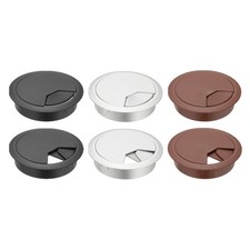 3 Inch Desk Grommet, 6Pcs Cable Grommet Wire Management, Silver/Black/Brown