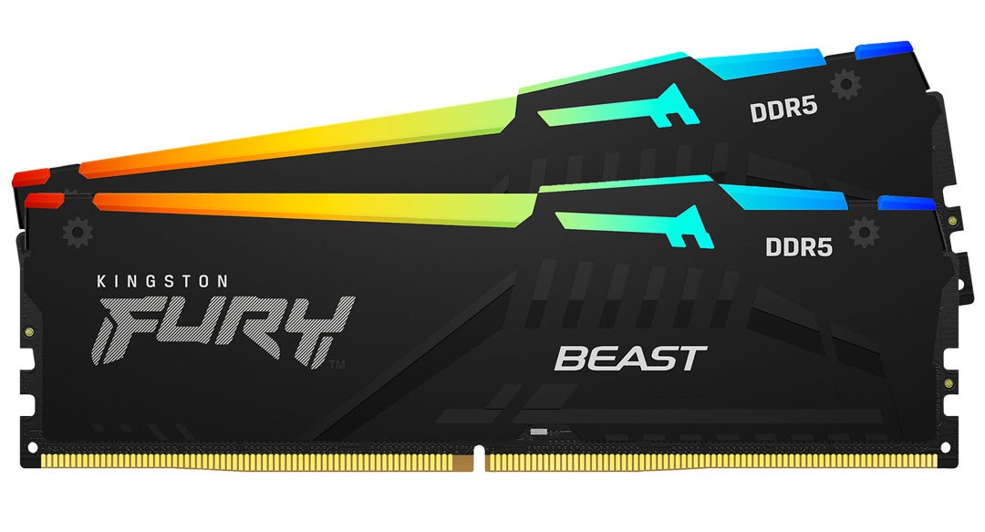 メモリー KINGSTON FURY Beast DDR5 32G RGB Kingston FURY Beast RGB 32GB (2x16GB) 5200MT/s DDR5 CL36