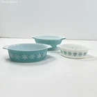 Pyrex 3 Piece Lot Snowflake & Butterprint Casseroles & Cinderella Bowl Vintage