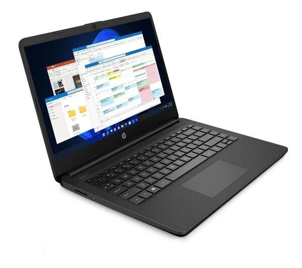 Windows 11 HP 14s-dq0011na 14in Pentium Silver 4GB 128GB Laptop black - Image 2 of 4