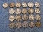 21 SILVER MERCURY DIMES WITH DATES lot 138