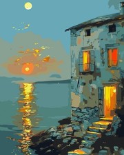 Night Scenery Paint by Numbers Kit Adults Beginners DIY Canvas Art 16x20"