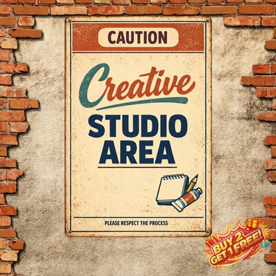 #ad #ad Artist Work Zone Durable Indoor Use Metal Tin Sign Gift 8x12 $9.99