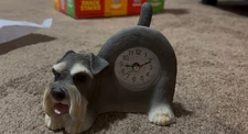 Schnauzer Wagging Tails Dog Clock - 6"W x 5"H