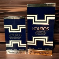 Kouros YSL edt 100 ml cologne. Vintage 1981 original edition. & 50ml Shave Toner