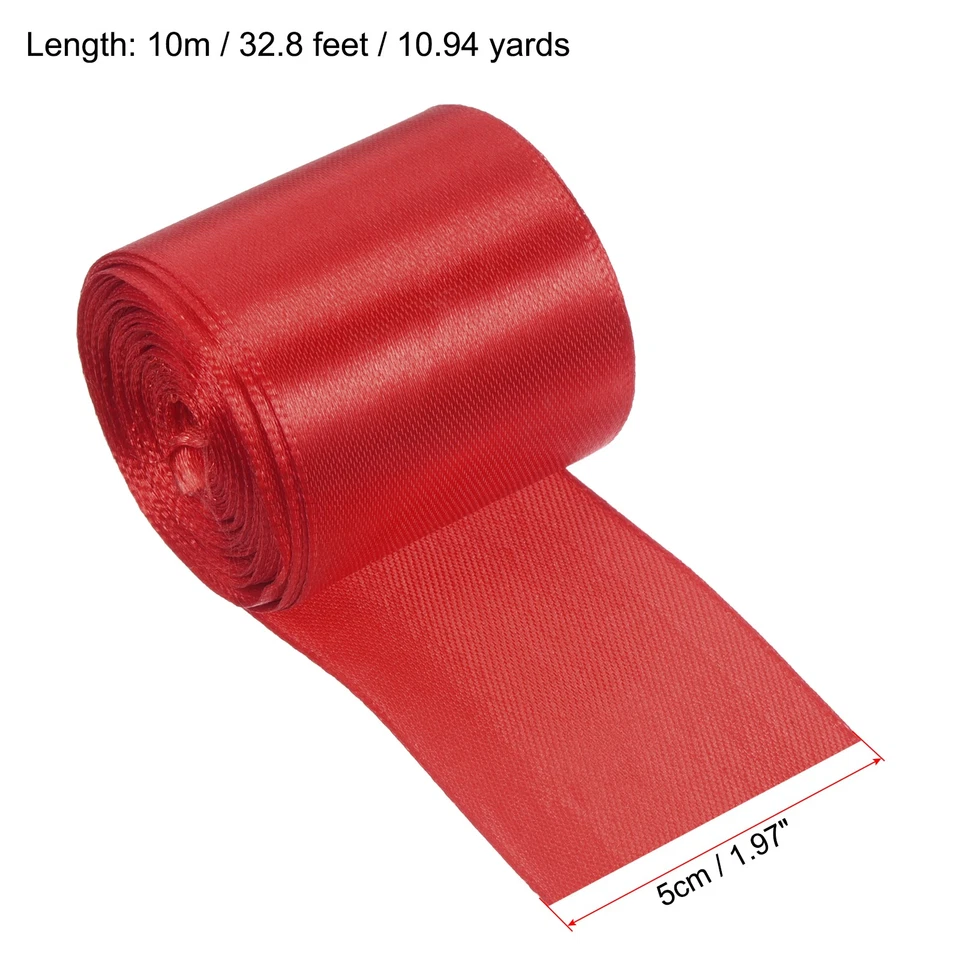 2pcs 5cmx10m Finish Line Satin Ribbons Poly Tape Athletics Sprint Race Belt, Red - Image 2 of 4