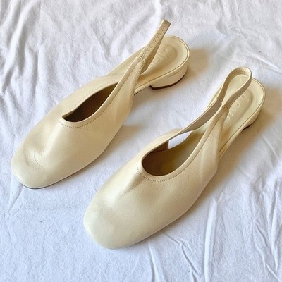 Aeyde Dua Slingback Leather Flats Creamy Nappa 38/38.5