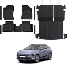 Custom Fit All Weather Floor Mats for Hyundai Kona 2024-2026, Trunk Mat