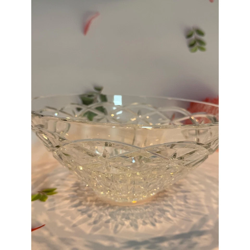 Waterford “Outlet” Corte Cristal Irlanda Redondo Estampado Brillante Centro de Mesa Foto 3 de 4