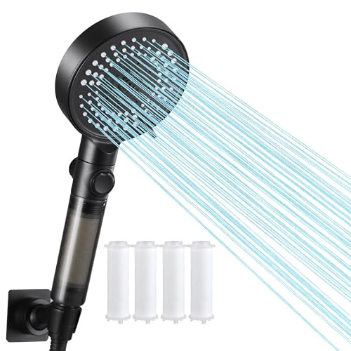Water Filter Showerhead, High pressure 7 Spray Mode Shower Head with Filter,