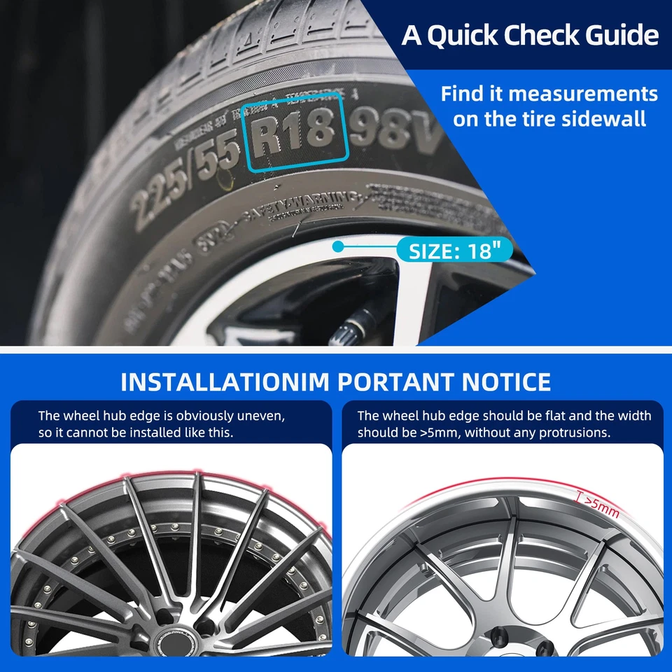 For 3 Series 318i 4x18"/19"/20" Alloy Wheel hub Rim Strips Curb Rash Protector - Image 4 of 4