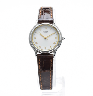 Vintage 1985 [NEAR MINT] SEIKO CREDOR 4J81-0A40 Silver Dial Quartz