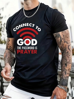 #ad Connect To God The Password Is Prayer Christian Faith Graphic T Shirt Men $5.99
