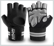SIMARI Workout Gloves with Wrist Wraps Support, Full Palm Protection, Open Box
