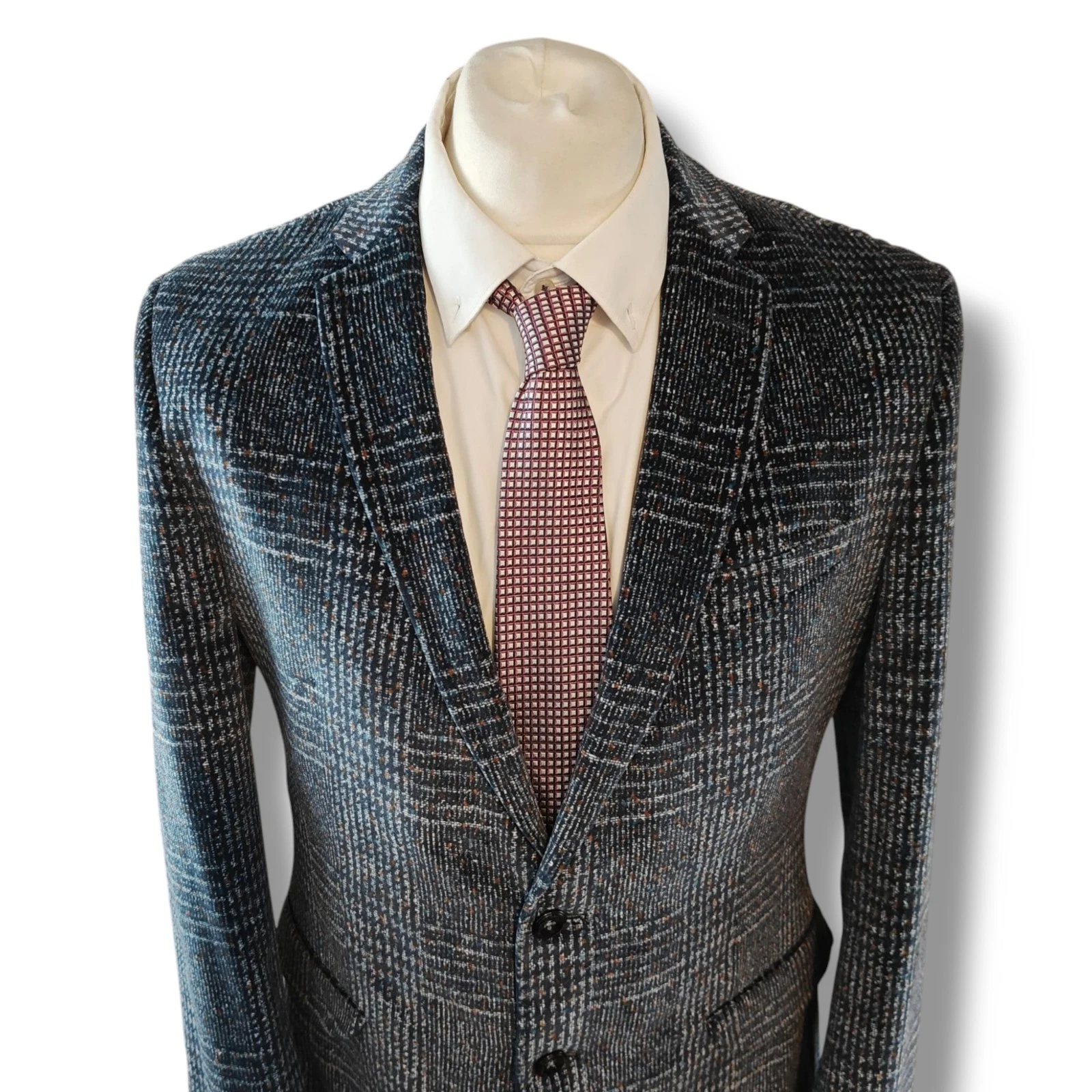 One Like No Other Mens Blazer Jacket Size 40R Grey Pure Cotton Soft 2 Button