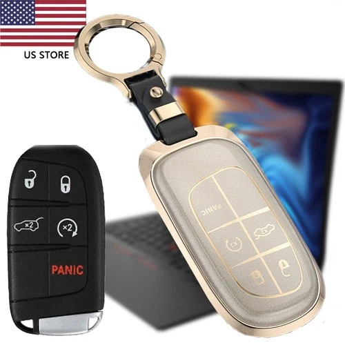 Aluminum Alloy Key Case Cover For Jeep Chrysler Cherokee Dodge Remote Key Fob