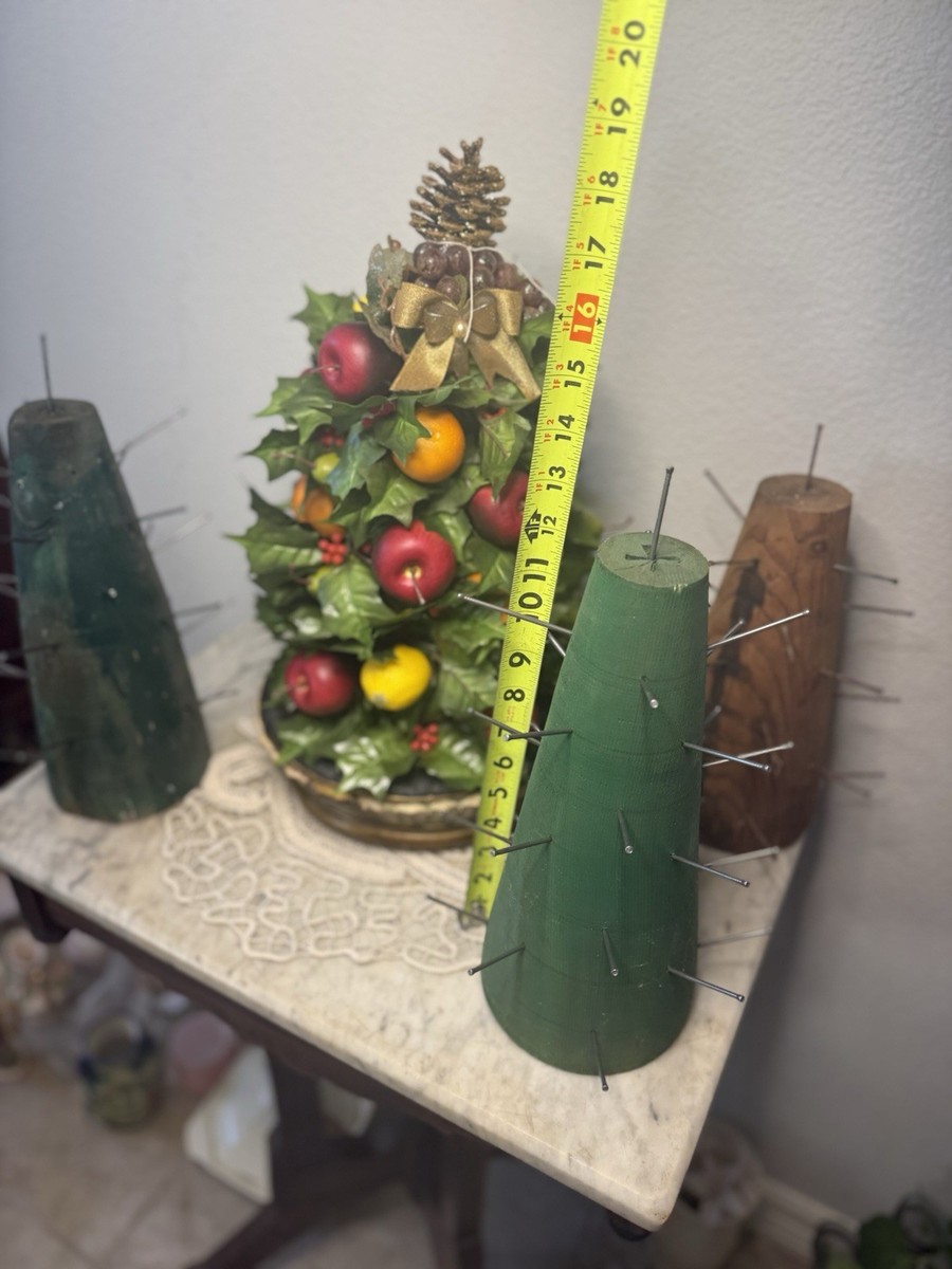 Williamsburg Apple Cone, Wooden Fruit Topiary Form Cone, Colonial