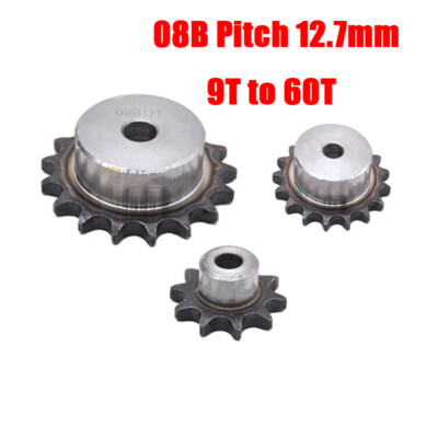 Simplex Sprocket Wheel for #40 08B Roller Chain 9T to 60T Pitch 12.7mm 1/2  inch
