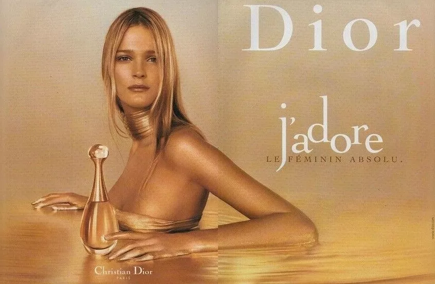 Publicité papier Parfum. Perfume ad. J'Adore Dior 2001 double page