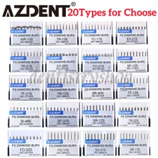 5X AZDENT Dental Super Coarse FG Diamond Bur Friction Grip High Speed Handpiece