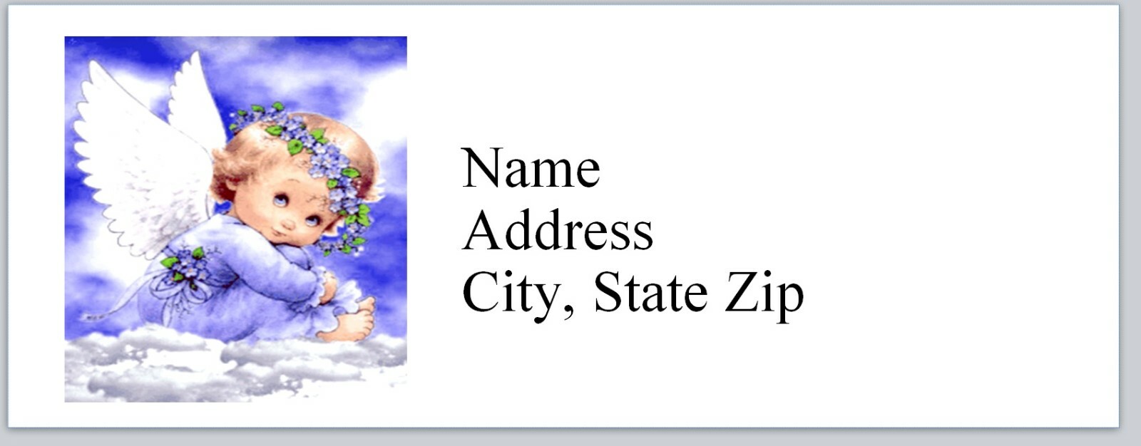 Personalized Address Labels Baby Angel in Blue (bx 767)