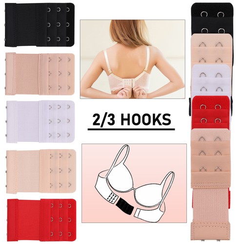 3ROW STRETCHY 2, 3 Hook Bra Extender Extension for Bra Strap Underwear Maternity