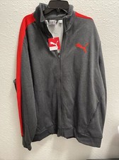 Puma Men's Fleece Core Track Jacket Dark Grey Heather Size XXL- Free Shipping 