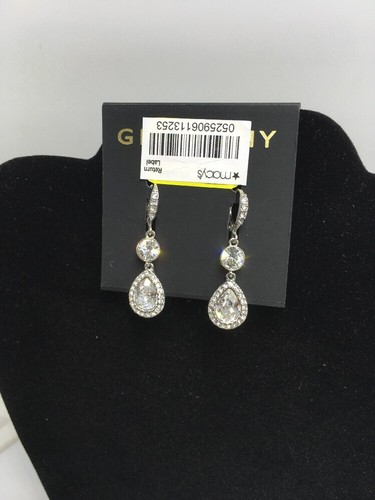 $48 Givenchy crystal & stone double drop earrings a5 - Picture 2 of 7