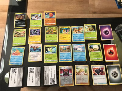 BULK DEAL! - 20 Pokemon Karten Glänzendes Schicksal Deutsch + 3 Onlinecodes 