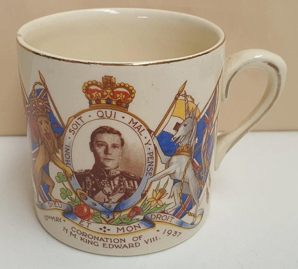 Empire Porcelain Co Coronation of HM King Edward VIII c1937 Commorative Mug A/F - Image 2 of 4
