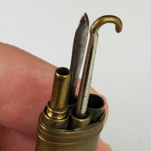 Antique Brass Sliding extending Pencil button hook & Other gentleman's Tools - Picture 11 of 11