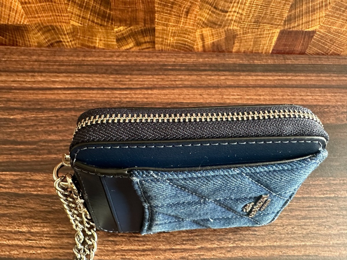 BN Coach Zip Card Case W Chain Wristlet_Floral~Sig~Color