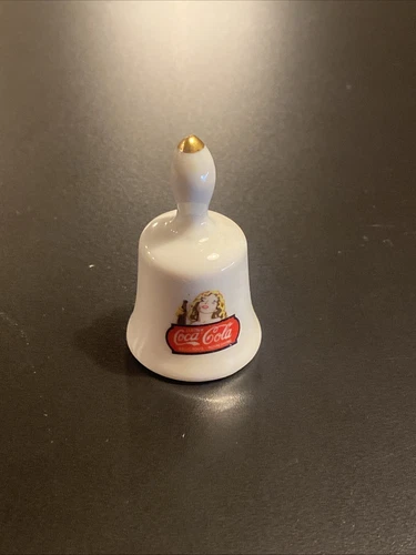 Vintage Coca Cola 2 1/2"   Porcelain  Dinner Bell With Girl And Come Bottle
