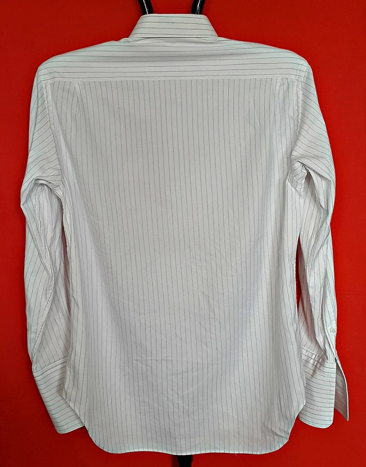 AUTÉNTICA CAMISA DE VESTIR SALVATORE FERRAGAMO ALGODÓN A RAYAS PARA HOMBRE-TALLA: US151/2/EU 39 Foto 3 de 4