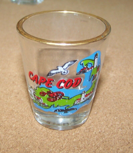 Cape Cod shot glass clear shotglass Massachusetts c41224