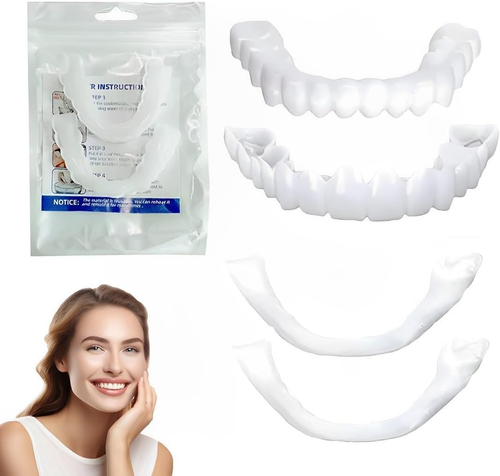 3 Paia Dentiera Provvisoria,Faccette Dentali Universali Superiore E Inferiore,Pr - Foto 10 di 12