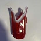 Hand blown Vase Red White Flame Y6