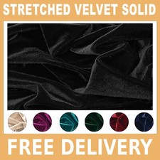 Stretch Velvet Solid Fabric - 58" Wide, Many Colors/Sold by Yard- Free Shipping