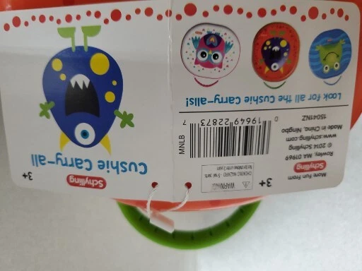 Schylling Cushie Carry All MONSTER CASE LONCHERA Naranja Azul Verde BOLSO DE MANO Foto 4 de 4