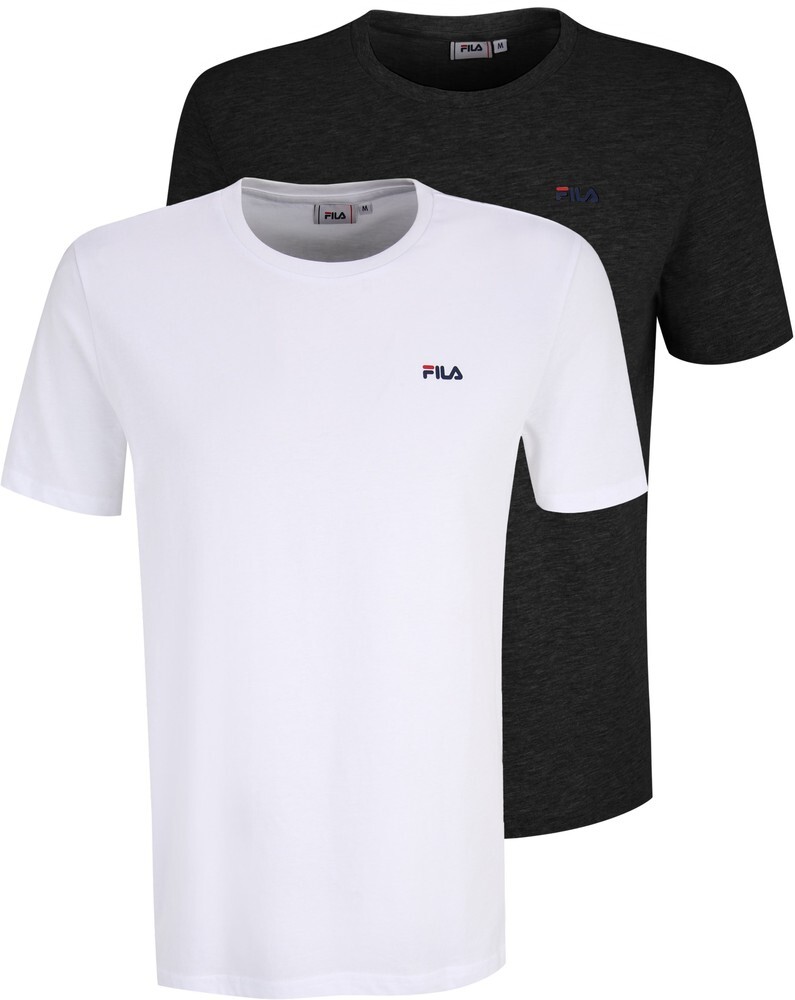 Fila T Shirt Brod Tee Confezione Doppia Bianco Brillante Nero Beauty