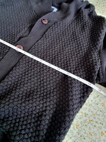 Brave Soul Mens Blue V-Neck cotton Cardigan Jumper Size M - Picture 7 of 9