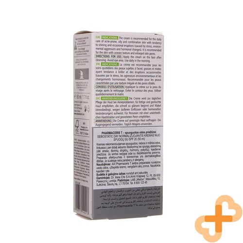Pharmaceris T SEBOSTATIC DAY Hydrating Sebo-Normalizing Face Cream SPF20 50ml - Picture 3 of 12