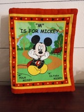 Rare Completed Disney Trilingual Cut and Sew Book All About Me  M  Is For Mickey