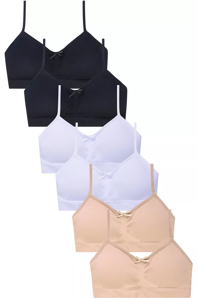 1 or 6 Popular Girls Adjustable Seamless Cami Bras with Removable