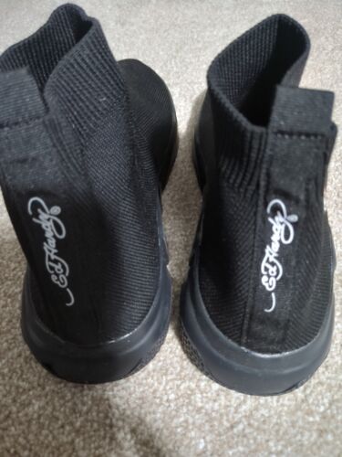 Authentic Ed Hardy Ladies Size 8.5 US Sock Sneakers Black Ankle Boots Geisha - Picture 6 of 9