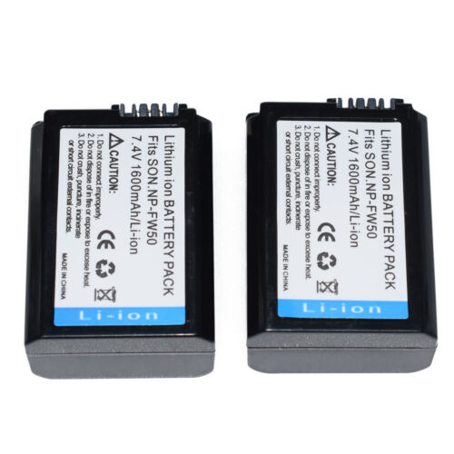 2X Battery For Sony NP-FW50 DSC-RX10 NEX-7 NEX-5 A6400 A5100 A7S A7R A55 ZV-E10 - Picture 1 of 5
